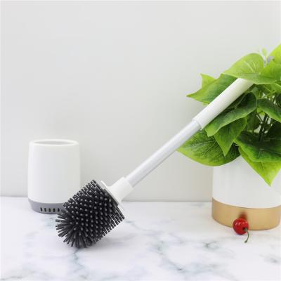 China Toilet Household With Stand Durable Fashionable Round Tpr Toilet Cleaning Brush for sale