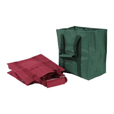 China Reusable Canvas Tote Red Polyester Strong And Large Capacity Oxford Cloth Wine Shopping Bag for sale