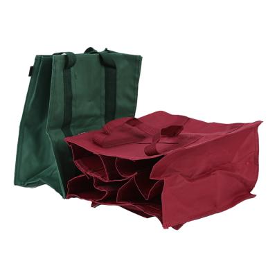 China Reusable Tote Grocery Trolley Shopping Cart Foldable Oxford Cloth Wine Bag And Big Capacity Strong for sale