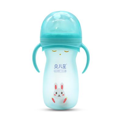 China BPA Free OEM Sevice Factory Price Baby Feeding Bottle Food Grade Silicone Breast Milk Bottle Borosilicate Glass for sale