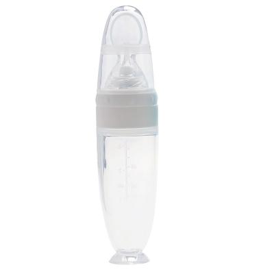 China Lovely Silicone squeezing reusable infant food dispenser nipple feeder baby Feeding supplement Spoon Bottle for sale