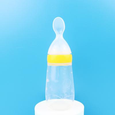 China Lovely Silicone squeezing reusable infant food dispenser nipple feeder baby Feeding supplement Spoon Bottle for sale