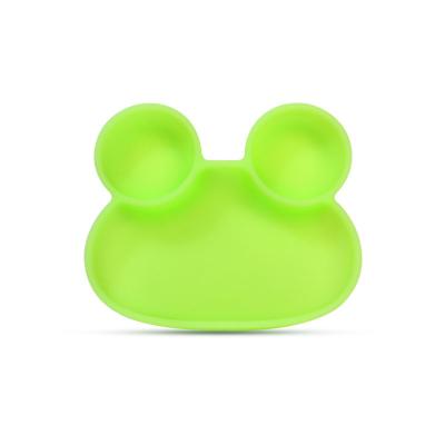 China Lovely Wholesale New Split Frog Style Silicone Baby Dinner Plate for sale