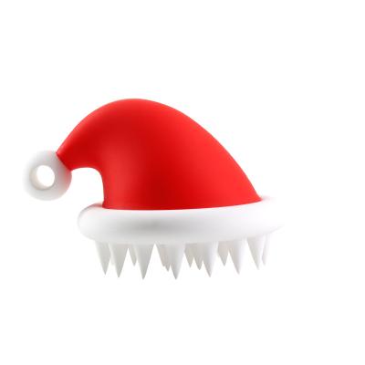 China Bathroom Factory Direct Sales of New Creative Manual Silicone Brush Cleaning Wash Hair Beauty Tools Christmas Hat Silicone Brush for sale