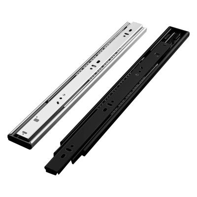 China Easy Installation 45Mm Ball Bearing  3 Fold Stainless Steel Drawer Slide Push-Open Drawer Slide Soft Close Drawer Slide for sale