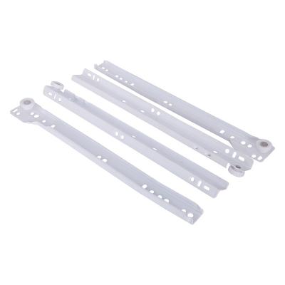 China Easy Installation Powder Coated Soft Self Closing Undermount Drawer Slide Rail with White Nylon Wheel Drawer Slide for sale