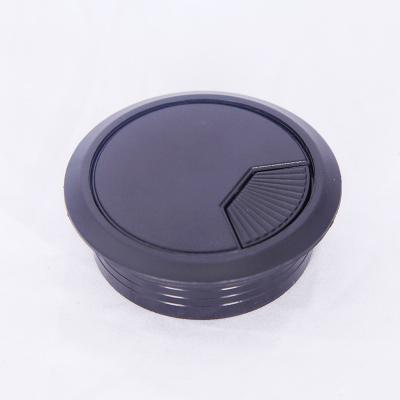 China Easy Installation Office Furniture ABS Plastic 35mm  50mm Computer Desk Round Wire Cable Grommet Table Cable Hole for sale