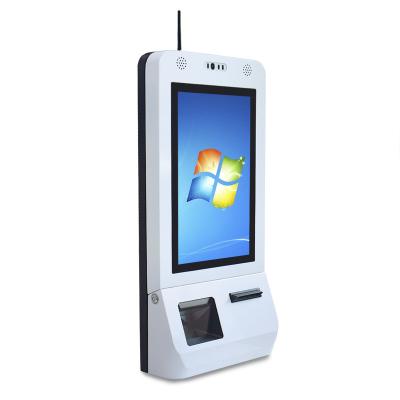 China KIOSK POS Mechine Customized Desk Or Floor Standing 21.5 Inch Touch Self Service Kiosk With Terminal Stand Barcode QR Code Scanner for sale