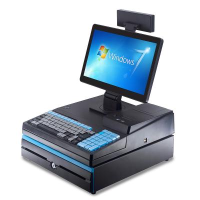 China Shops OEM/ODM Manufacturer 15.6 Inch Mahine Cash Register All In One POS System Machine With Cash Drawer Printer Scanner for sale