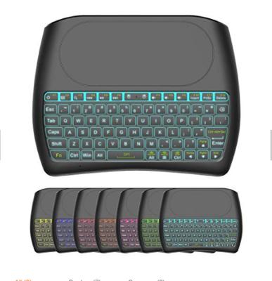 China Factory 2019 LED Full Touchpad Full Keyboard Wireless Colorful D8 Backlit Keyboard Large Air Touch Control Mouse D8 mini for sale