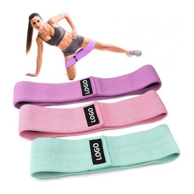 China Durable Polyester Cloth Fabric Slip Hip Booty Non Looped Elastic Workout Exercise Resistance Bands for sale