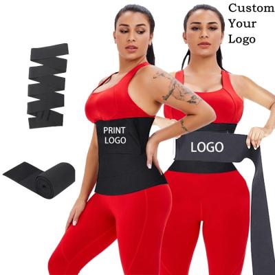 China DAVI Women Custom Logo Antibacterial Control Tummy Shaper Elastic Belly Wrap Band Trimmers Grab Me Up Bandage Wrap Waist Trainer for sale