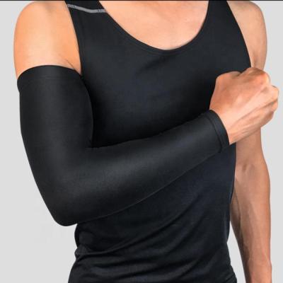 China Breathable Black DAVI Basketball Compression Protector Sports Arm Brace UV Retraining Elbow Arm Sleeve for sale