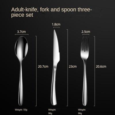 China Sustainable 316L Stainless Steel Dinnerware Set Flatware Kitchen Accessories Household Sets Kids Knife Fork Adult Spoon for sale