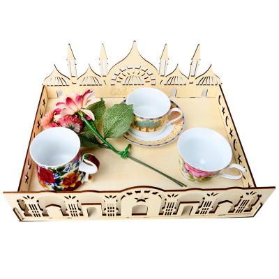 China Islam Stocked Eid Mubarak Tray Ramadan Dessert Tray Ramadan Food Serving Tray Ramadan Party Container for sale