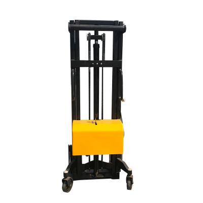 China Good Quality Hotels Hydraulic Semi Electric Forklift Safety Pusher Hand Forklift Used Stacker for sale