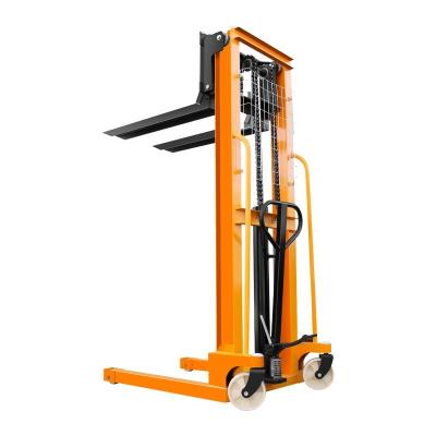 China Hotels 2 Ton Hand Stacker Manual Straddle Hydraulic Stacker Truck Forklift for sale