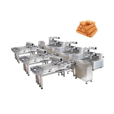 China cookie biscuit wafer skywin wafer lifter packing machine connect to flow packing machine bakery equipment for sale