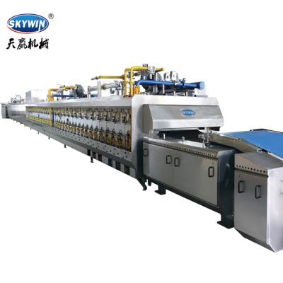 China Hybrid Snack Plant Skywin Diesel Fuel Or Electric Or Gas Tunnel Oven Biscuit Machine Bakery Oven Prices for sale