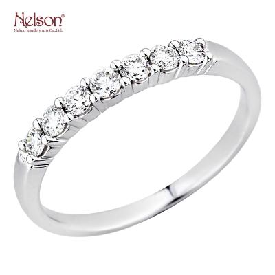 China OEM ODM Zero Risk No MOQ OEM ODM Wholesale Price Jewelry Classic Love 18K White Gold 7 Stones Women Diamond Anniversary Band Ring For for sale