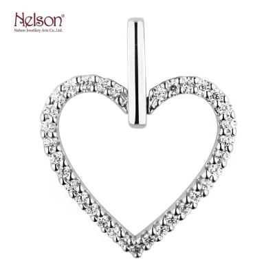 China OEM Zero Risk ODM Wholesale Price Lavish 18K 750 White Gold Heart Theme Diamond Pendant For Girl Women's Jewelry Valentine's Day Gift for sale