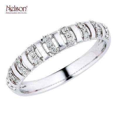 China OEM ODM Reward Factory Earn Wholesale Price No MOQ 18K Gold Diamond Anniversary Band Ring Sensitive White Fine Jewelry Zero Risk for sale