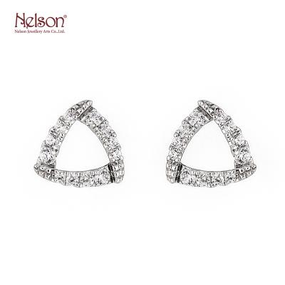 China OEM Classic Wholesale Price ODM Reward Factory Sparkle 18K White Gold Stud Earring Classic Lavish Earrings For Women for sale