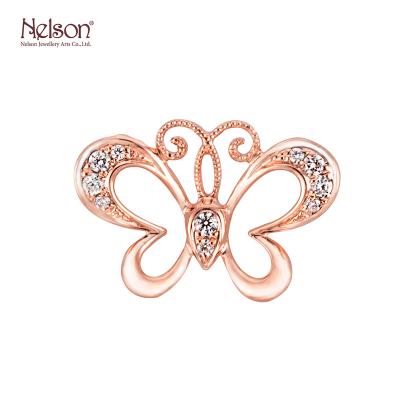 China OEM ODM Top Notch Award Winning Factory Wholesale Price No MOQ OEM Natural Diamond Butterfly Pendant For Female Gold 18K 750 Rose for sale