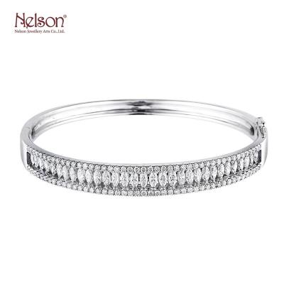 China OEM ODM Wholesale Price Award Winning Factory No MOQ Manufacturer Luxury 18K White Gold Women Jewelry Anniversary Bracelet for sale