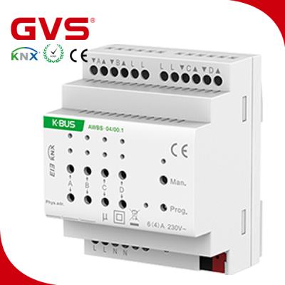 China 2019 China Smart Home GVS K-bus KNX/EIB KNX Curtain Actuator 6A 230AC Quadruple Up/Down Mobile Phone Control KNX Pane 4 Channels AWBS-04/00.1 for sale