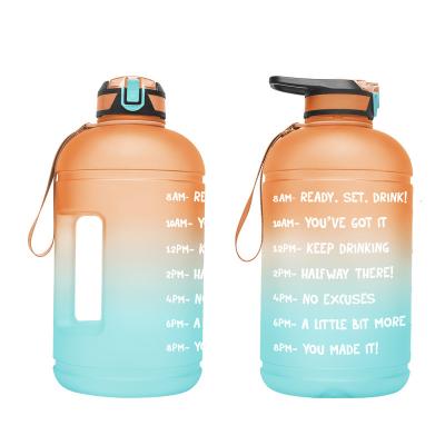 China Creative Large Capacity Two Color Gradient 3l Sports Bottle Large Printable Plastic Fitness Water Bottle for sale