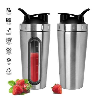 China Creative Single Layer Mixing Stainless Steel Large Capacity Stainless Steel Fitness Protein Shaker Milkshake Cup for sale