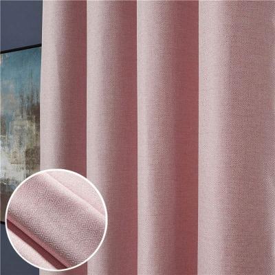 China Anti-UV Supply Two Sides Factory Style Fabric 99% Blackout Grommet Triple Weave Linen Window Curtain For Living Room for sale