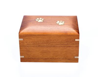 China Sustainable Plant Burial Supplies Wooden Urn For Pet Ashes Cremation Urns Pet Caskets And Casket for sale