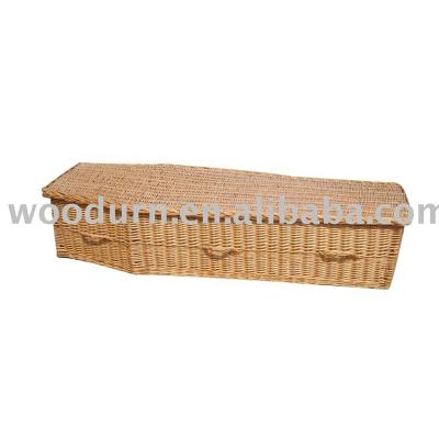 China European Style Handmade Willow Casket, Biodegradable Funeral Wicker Caskets for Ground Burial of Eco-Friendly Cremation Human Ashes for sale