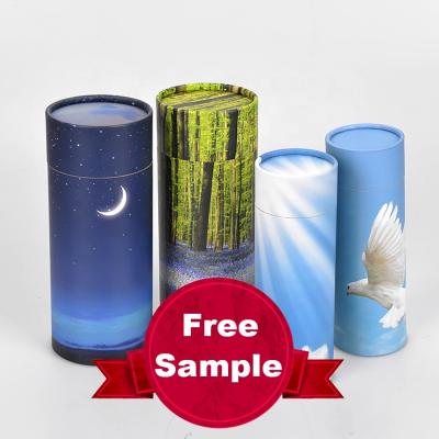 China Cheap Biodegradable Cremation Cardboard Wholesale Burial Urnas for Bio Ash Scatter Paper Tube Urn for sale