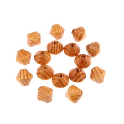 China China Factory Price Safe New Products 15mm-30mm Pine Wood Geometric Beads Hexagon Wooden Beads for sale