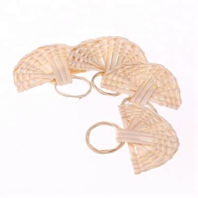 China Newest Modern Crafts Crafts Made Of Natural Unfinished Rattan Rattan Jewelry Accessories For Earrings Key Chain for sale