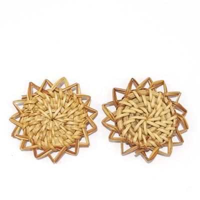 China Crafts Jewelry Findings Flower Shape Rattan Earring Accessories Round Rattan Findings for sale