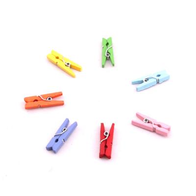 China Eco - Friendly Spring Clothespin Wooden Color 2.5cm Clips Safe For Home Decoration for sale