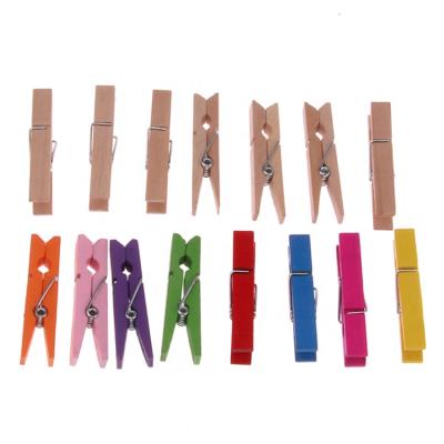 China Latest Design Color Wooden Paper Clip Wooden Photo Safe Peg For Hanging for sale