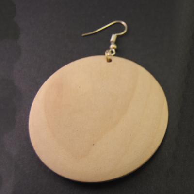 China FASHIONABLE High Quality Customizable Wooden Color Round Wooden Earring For Women for sale