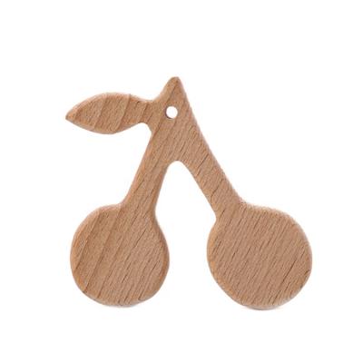 China Soft Toy Cherry Shape Natural Baby Shower Gifts for Guests Wooden Baby Toys Wooden Baby Teether for sale