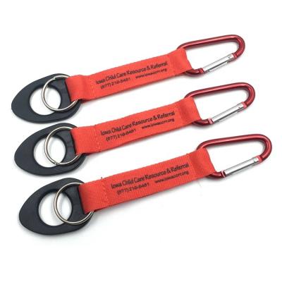 China Carabiner or Fashion Key Chain Durable Custom Water Bottle Holder Lanyards With Carabiner Hook for sale