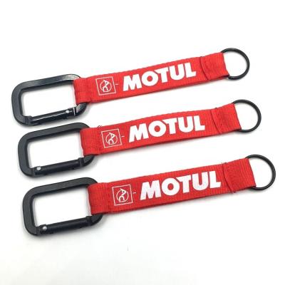 China Factory Price Key Chain Custom Carabiner Or Short Carabiner Keychains Lanyard With Silkscreen Printing for sale