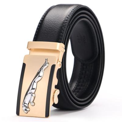 China Business Men's Style Fashion Rachet Automatic Slide Pure Genuine Leather Custom Men's Belt for sale