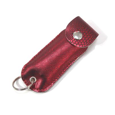 China Wholesale Customized Colorful Pepper Spray Pocket Holder Self Defense Pepper Spray Key Chain Pouch Leather Holder for sale