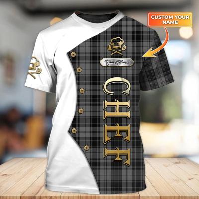 China 2022 hot sale fashion custom name men's Anti-wrinkle 3D summer printing senior chef casual quick-dry T-shirt for sale