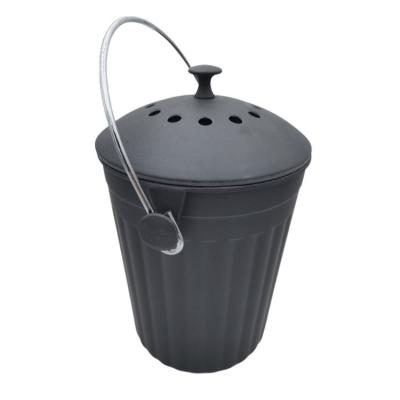 China CS01-BF21085 Amazon Vendor Sustainable Warm Round Food Compost Bamboo Fiber Compost Bin for sale