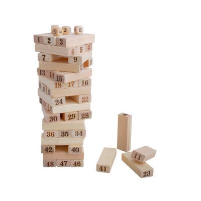 China Eco - Friendly 48pcs Large Numbers Stacked Blocks Toys Wooden Puzzle Blocks Wooden Toys for sale